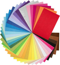 8 X 12 Inches Felt Sheets for Crafts, 40Pcs Squares Fabric Sheets, Assorted Colo