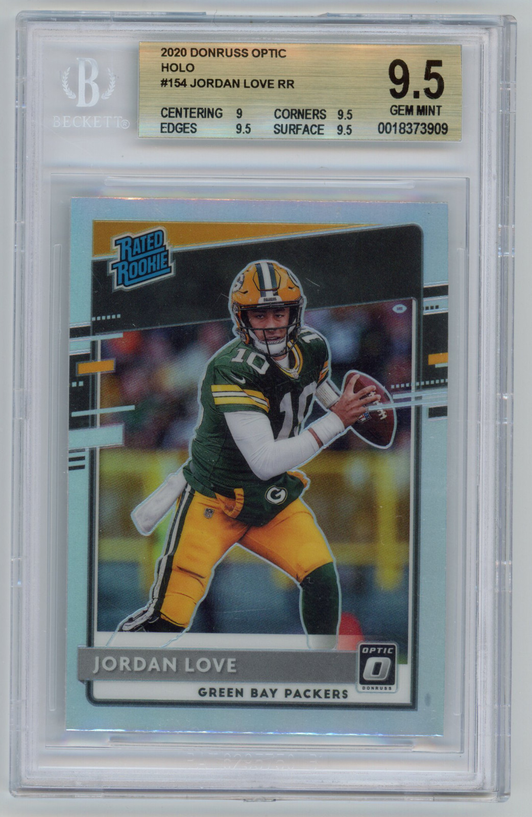 2020 Donruss Optic JORDAN LOVE Holo RC #154 BGS 9.5