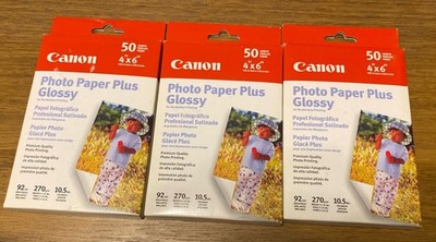Canon Photo Plus Glossy Premium Photo Paper 3 Packs of 50 Sheets 4x6 in.