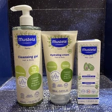 Set of 3 - Mustela Baby Cleansing Gel + Cream + Lotion Newborn Natural, EXP 2027