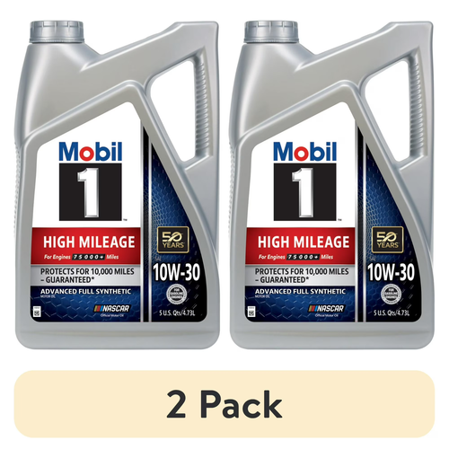 Mobil 1 High Mileage 10W-30 Full Synthetic Motor Oil, Extends Engine Life, 5Qt - Picture 1 of 9