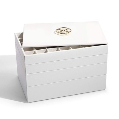 Stackable 4-Layer Jewelry Tray - Multipurpose Jewelry Display Storage and Org...