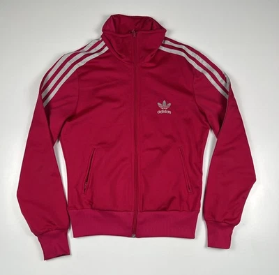 Veste Tracktop Adidas Firebird Originals Femme Taille S Rose/Argent Grand Logo - Photo 1/4