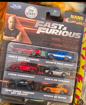 Jada Nano Hollywood Rides Fast & Furious Diecast 5-Pack Charger/Escort