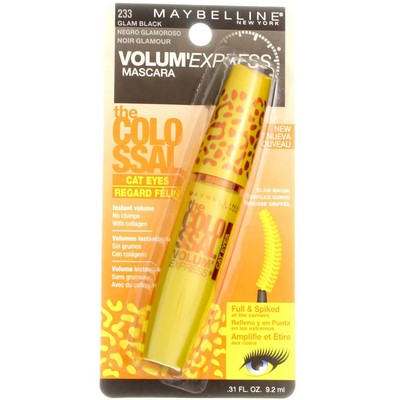5 Pack Maybelline Volum' Express The Colossal Cat Eyes Washable Mascara, Glam...