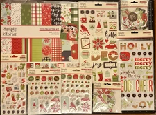 Simple Stories MAKE IT MERRY 12x12 Collection Kit, Bits, Brads, Stickers LOT