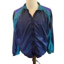 Vintage Nike Windbreaker Jacket, Color Block, Full Zip, Blue/Teal/Purple XL