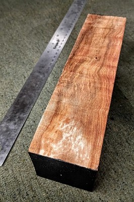 Figured Maple Burl Block 9.5  x 2.5  x 2.5    Turning Blank / Knife / Cue Stock