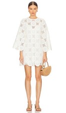 Zimmermann Junie Women Cotton Crochet Lace Tunic Mini Dress Ivory SZ 0/US 2
