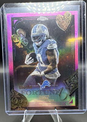 Topps Chrome 2025 Fortune 15 Jahmyr Gibbs Pink Refractor F15-12 98/250 Lions