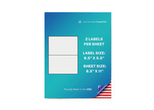 1000 Half Sheet Shipping Labels 8.5" x 5.5" Self Adhesive Laser Inkjet Printer