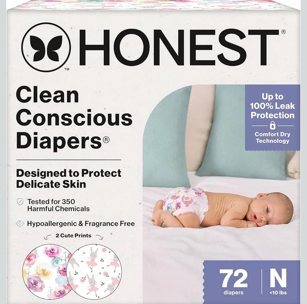 The Honest Company Comfort Dry Disposable Daytime Diapers Newborn
Opens in a new window or tab