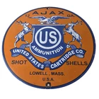 Vintage Ajax Ammunition Sign - Firearm Shotguns Porcelain Gas Ammunition Sign