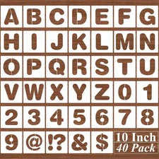 10 Inch Alphabet Letter Stencils - 40 Pack Letter Number Stencil Templates wi...