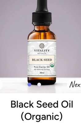 Vitality Extracts Organic Black Seed Oil 30ml 100% Pure