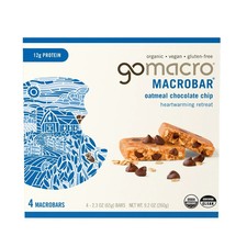 GoMacro MacroBar Organic Vegan Protein Bars - Oatmeal Chocolate Chip 4 Counts