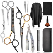 Professional Hair Cutting Scissors Thinning Shears Barber Haircut Kit Razor Set