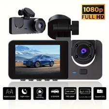 1080p Full HD Dash Cam Front and Inside Camera G-Sensor Loop Recording Night Vis