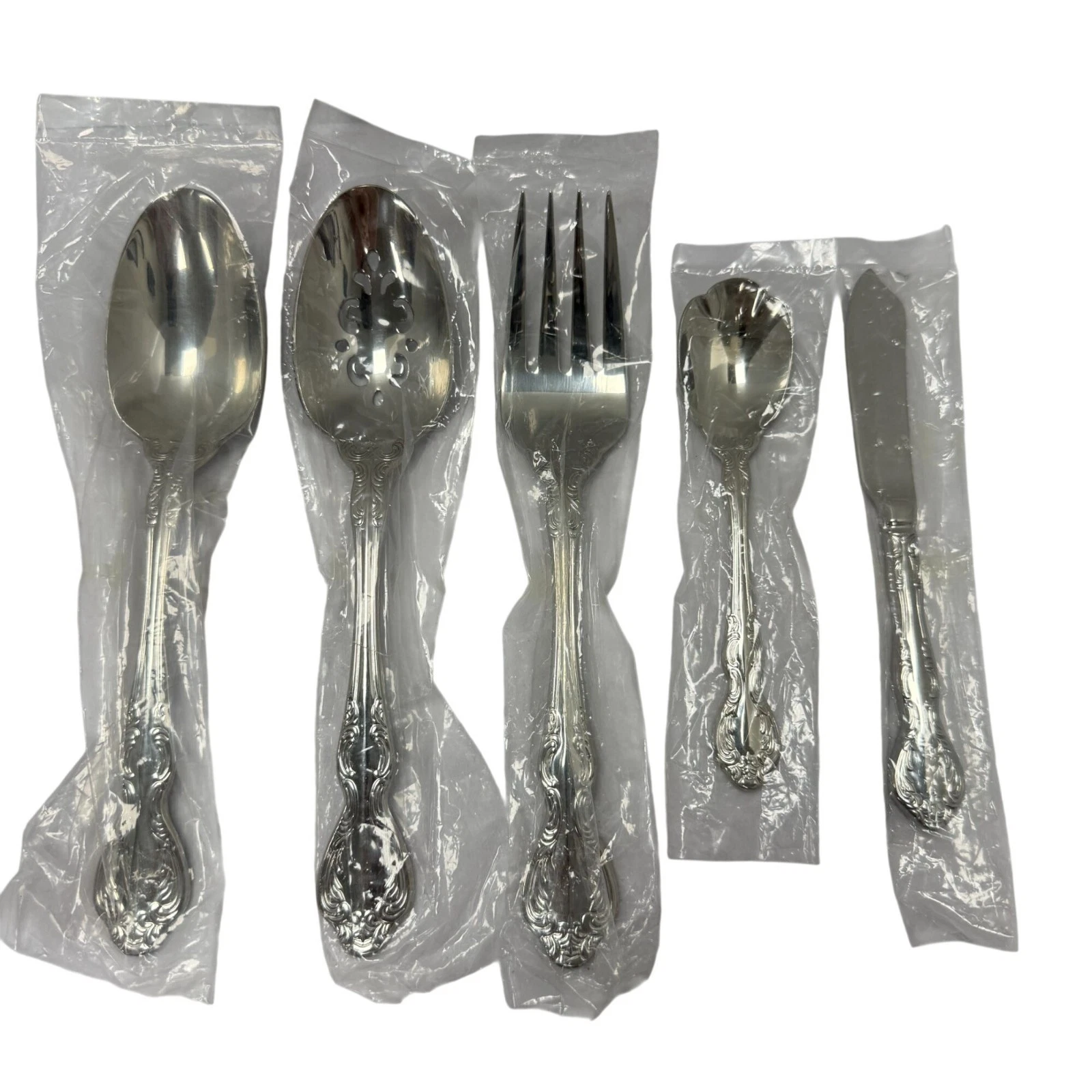 Oneida Mandolina 18/10 Stainless Serving Fork Spoon Pierced Spoon Sugar Butter