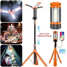 Cordless Emergency LED Lantern Torch Work Light Rechargeable Tripod Stand Lamp