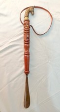 21" Solid Brass Horse Face Shoe Horn Long Handle Handmade Dressing Aid