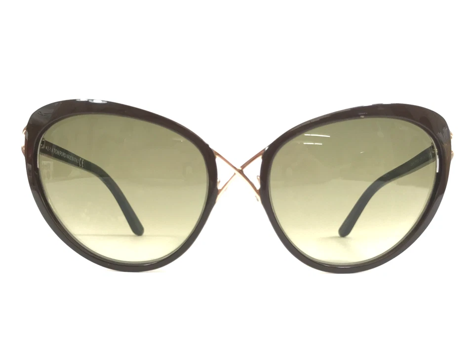 Gafas de sol Tom Ford Daria TF321 28F dorado marrón ojo de gato con lentes verdes degradadas Foto 2 de 4