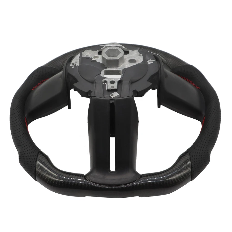 For 2012-2014 Ford Mustang EcoBoost GT Real Carbon Fiber Steering Wheel - Image 4 of 4