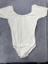 NEW Body Wrappers White Short Sleeve Leotard Style 208 Size Large