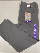 COLEMAN Men's Hiking Pant Grey Sz 36 x 32 Elastic Waistband Utility Pockets NWT