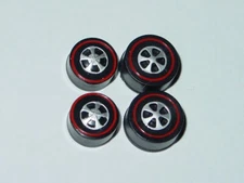 HOT WHEELS REDLINE WHEELS 2 MEDIUM & 2 LARGE US Black Bearing Set of 4 -NEW!