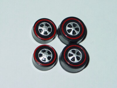 #ad HOT WHEELS REDLINE WHEELS 2 MEDIUM amp; 2 LARGE US Black Bearing Set of 4 NEW $4.00
