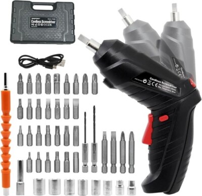 CISIVIS 48IN1 Cordless Screwdriver Rechargeable3.6V Portable Cordless Drills Kit