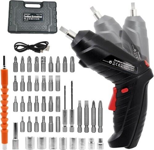 CISIVIS 48IN1 Cordless Screwdriver Rechargeable3.6V Portable Cordless Drills Kit