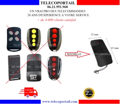 TELECOPORTAIL T11 TELECOMMANDE COMPATIBLE MAGUISA GOODHOME ETDOOR SCHARTEC THOR MIMOSA
