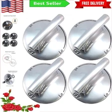 Chrome-Plated Nonslip Control Knobs 4 Pack - Easy Replacement for Maytag, Mag...