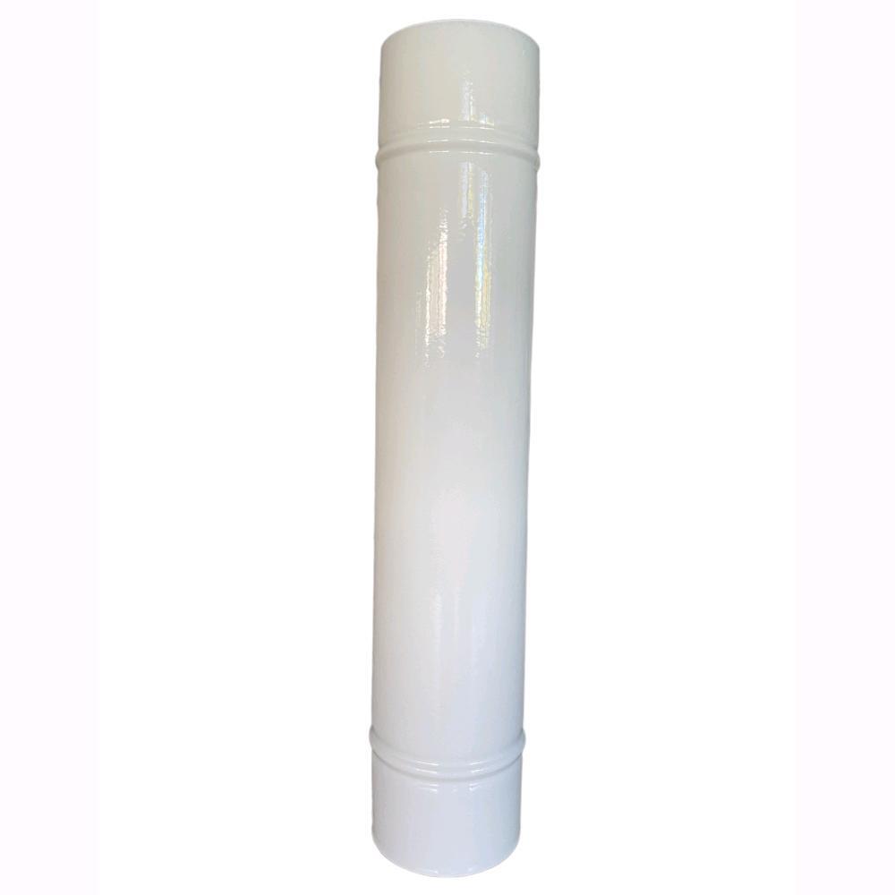 Tubo per Stufa a Legna in Lamiera porcellanata per Canna Fumaria Bianco 12x50H c