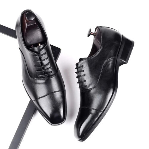 Scarpe eleganti da uomo punta quadrata scarpe da uomo in pelle stile business alla moda slip - Foto 9 di 26
