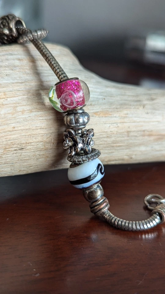 Brighton Soporte Deslizable Pulsera Barril Cuentas Espaciadores Vidrio Veneciano Plata Foto 4 de 4