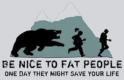 Aufkleber 203mmx81mm Be nice to fat people - They may save your life US27