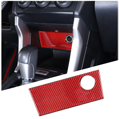 Carbon Fiber Red Cigarette Lighter Decorative Sticker For Subaru Forester  13-18