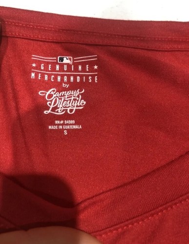 New Official MLB Philadelphia Phillies Red Women's Short Sleeve Shirt - Picture 3 of 5