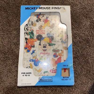Vintage 60s Wolverine Toy Mickey Mouse Walt Disney Prod Marble Pinball Game