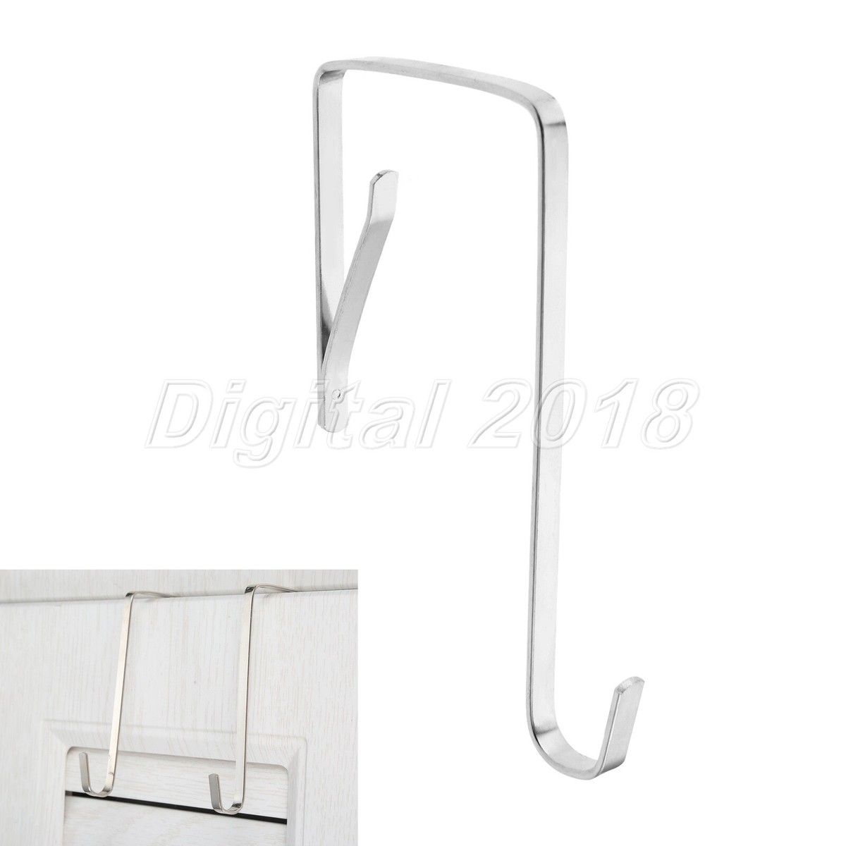 5Pcs Adjustable Over The Door Hooks Metal Hanger Hats Clothes