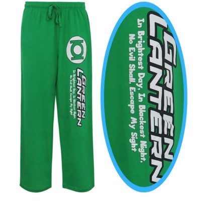 DC Comics GREEN LANTERN OATH GLOW IN THE DARK Lounge Pajama Pants