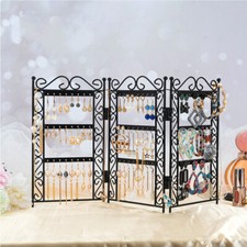 18.1 9.8in Earring Organizer 72 Holes Metal Foldable Jewelry Tree Display Stand