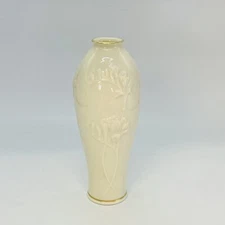 Lenox Masterpiece 6.5” Bud Vase Gold Trim Porcelain Embossed Made In USA