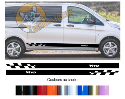 2 X DEKO STREIFEN UNTERBODEN FÜR MERCEDES VITO VAN STICKER BD110-5