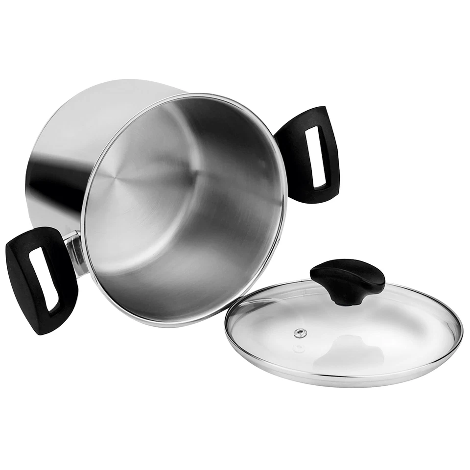 Kochtopf cm 24 L, 4,5 L, Induktion, Edelstahl, Glasdeckel,  für Alle Herdarten - Bild 2 von 3