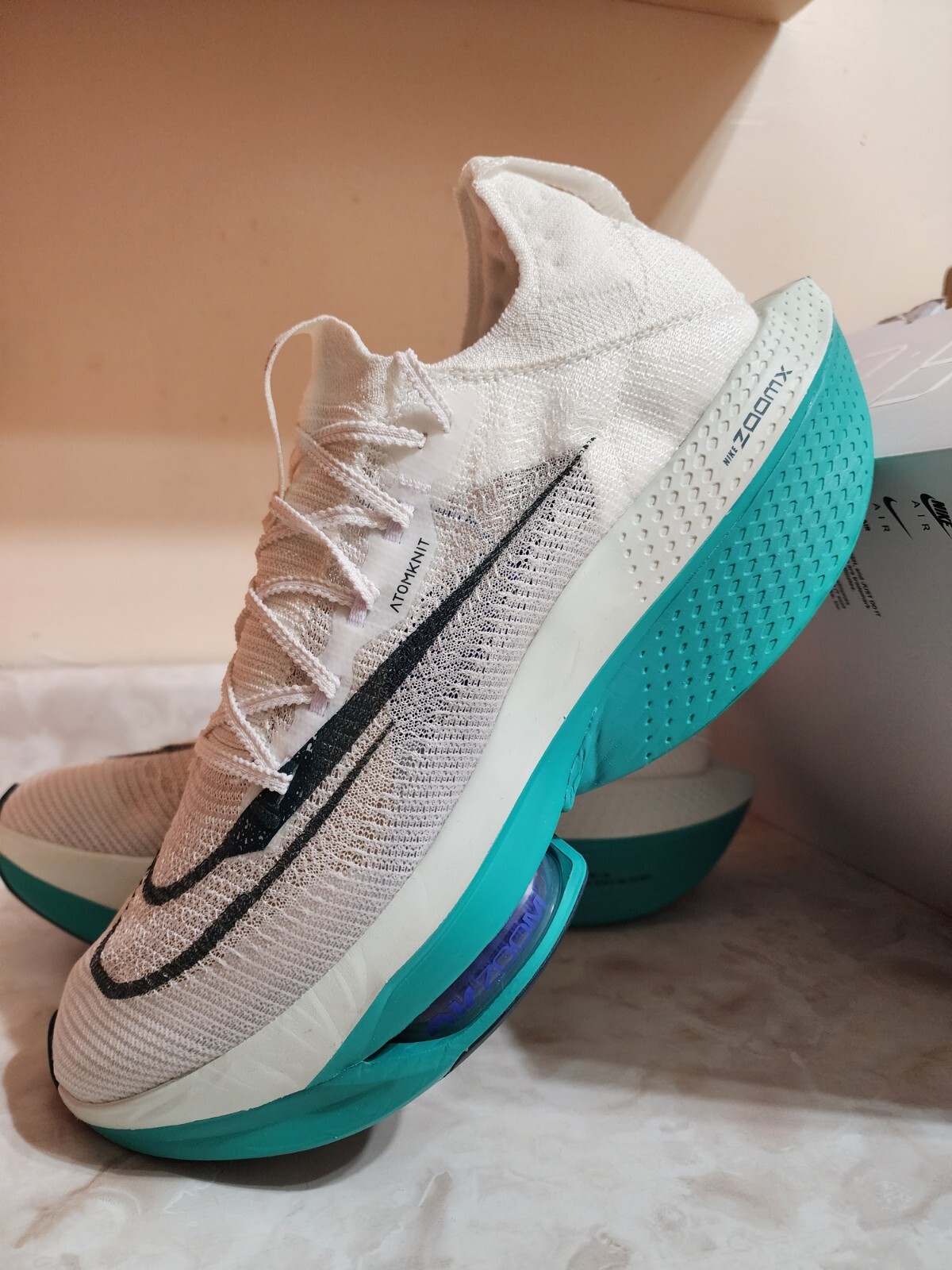 Men's Size 6 Nike Air Zoom Alphafly NEXTpercent 2  White Clear Jade DN3555-100 🔥🔥🔥