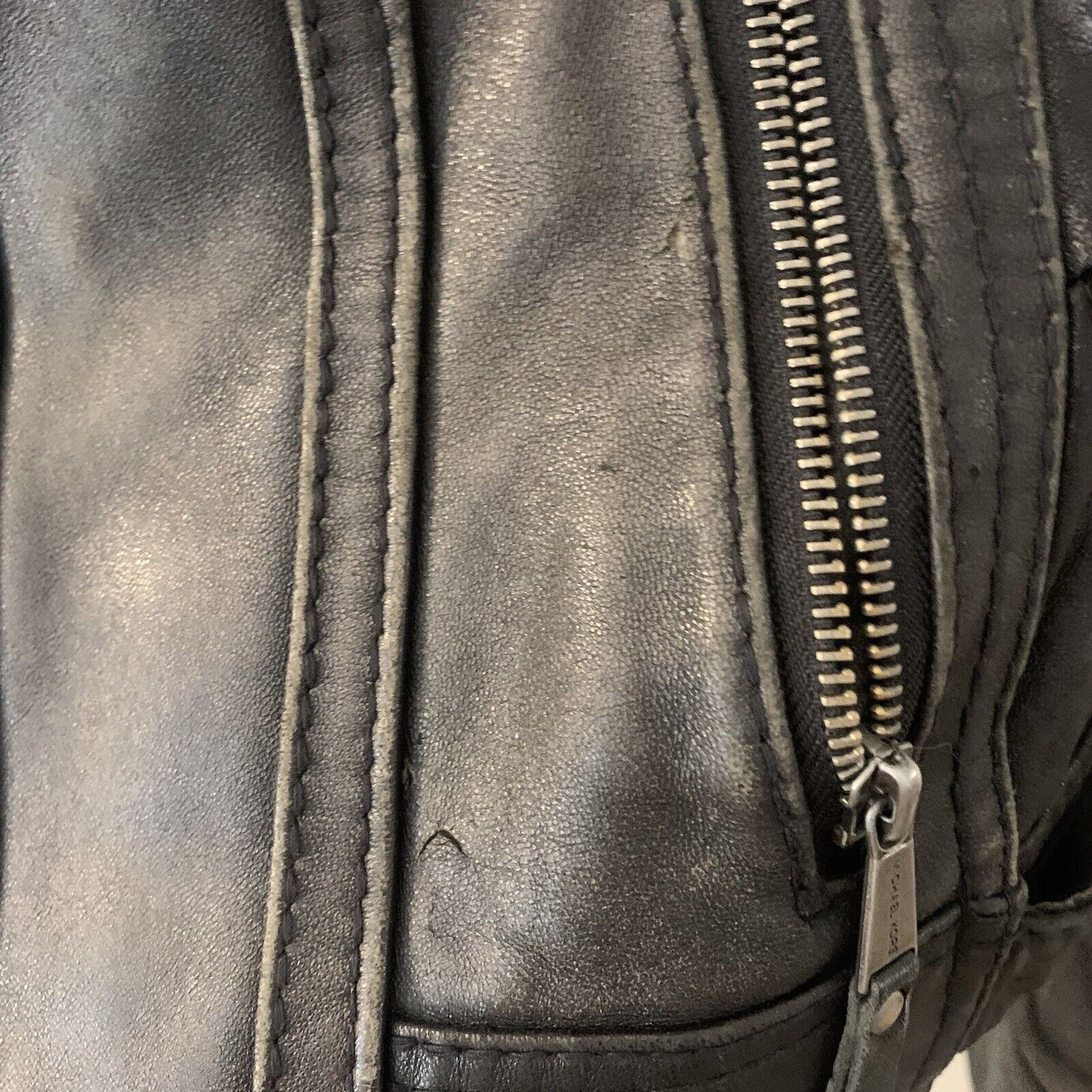 Michael Kors Distressed Leather Biker Zipper Moto… - image 8